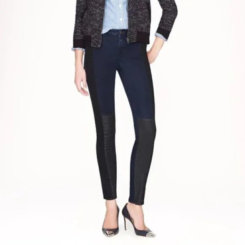 J. Crew Midrise Matchstick Blocked Indigo Jeans Size 28